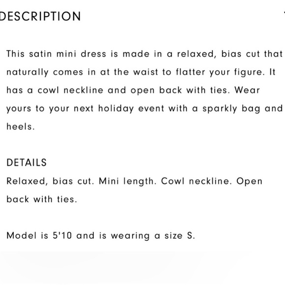 OAK + FORT Satin Cowl Neck Mini dress - Picture 4 of 4